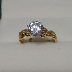 925 Sterling Silver Swirl Ring, Plated with 1 Micr